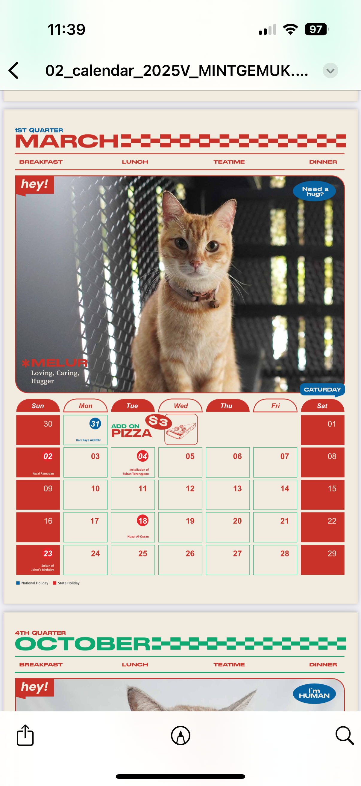 Mint Gemuk 2025 Calendar