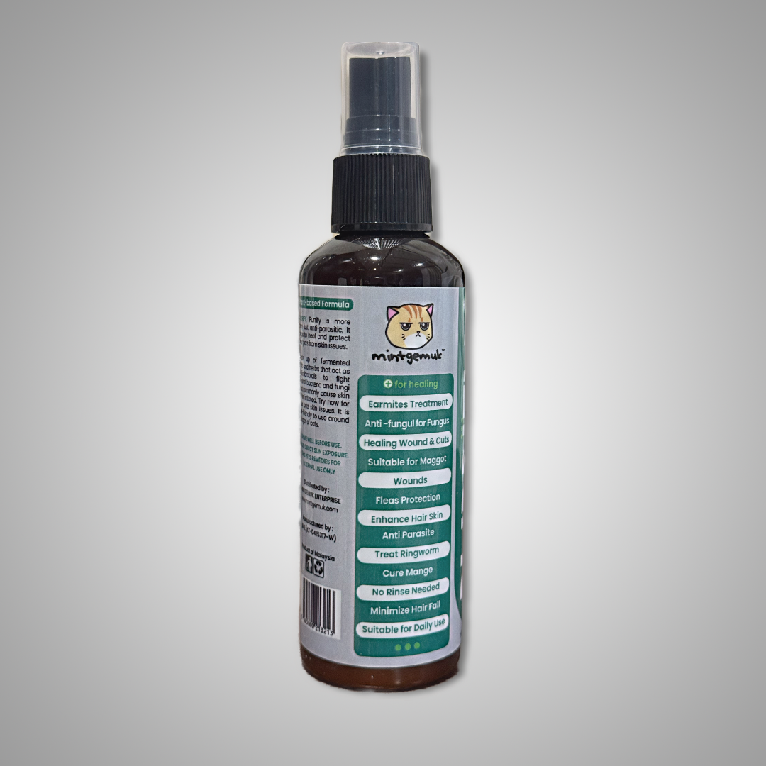 PURRIFY Medicated Pet Spray Anti Parasitic ,Anti Fungal , Anti Inflammation , Anti Bacteria , Anti Microbial